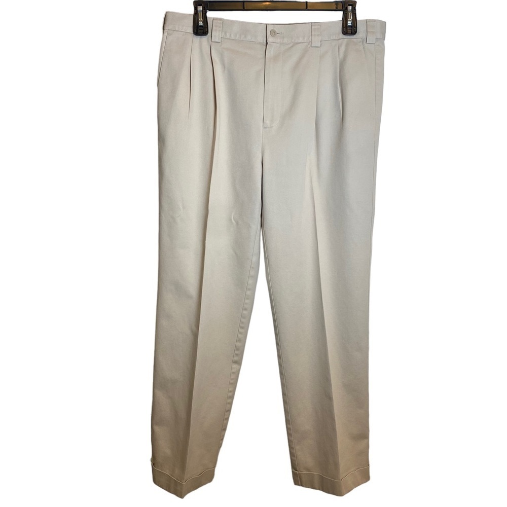 ASHWORTH GOLF EZ Performance Tech Cotton Pleated‎ and Cuffed Pants Mens 38x30